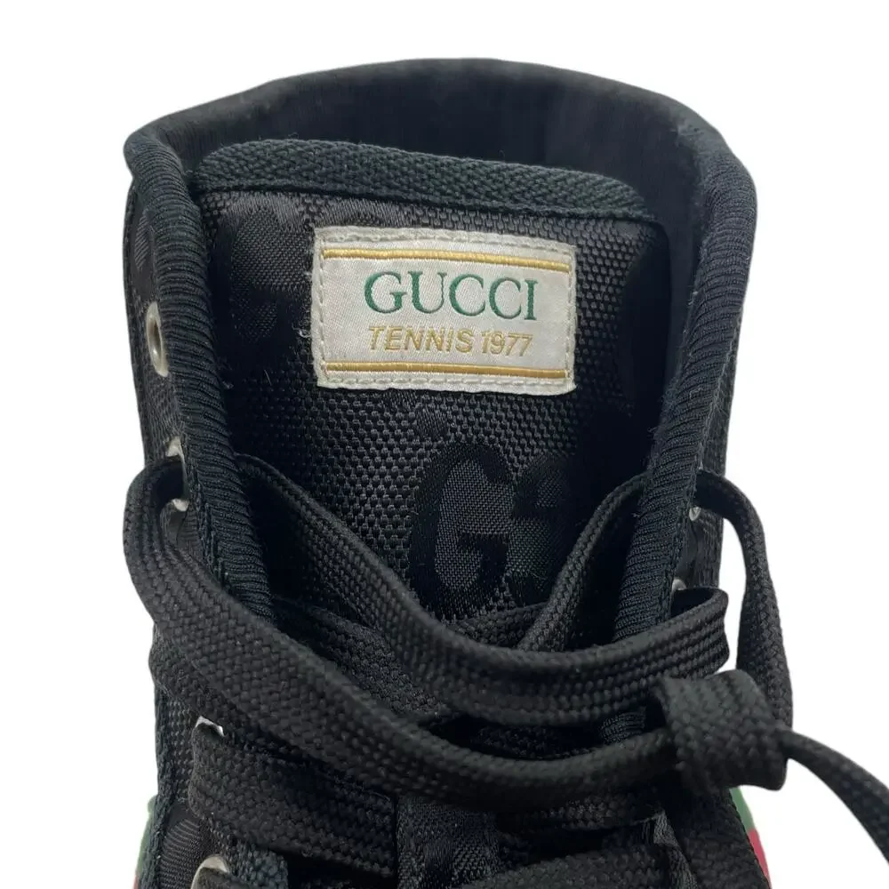 Gucci Off the Grid High Top Sneakers 1977 Tennis Shoes Black Men Size 8/ 8.5